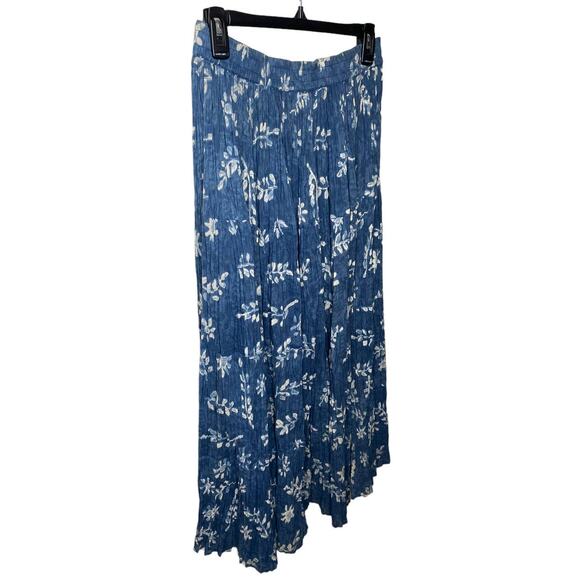 Phool Maxi Skirt Size Medium 100% Cotton Long Flowy Skirt Blue Floral Print - Picture 5 of 8